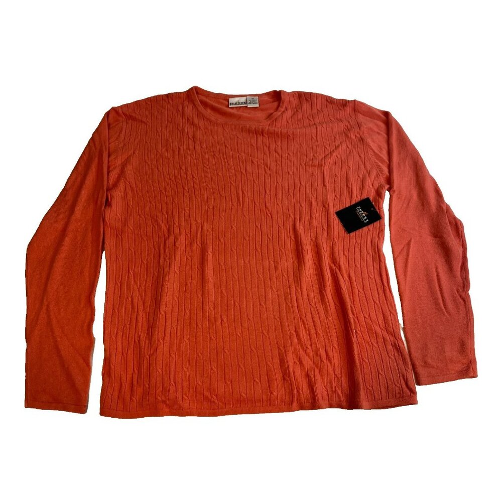 Sherry Taylor Women's Coral Scoop Neck Pull Over Sweater Size 3X NWT
